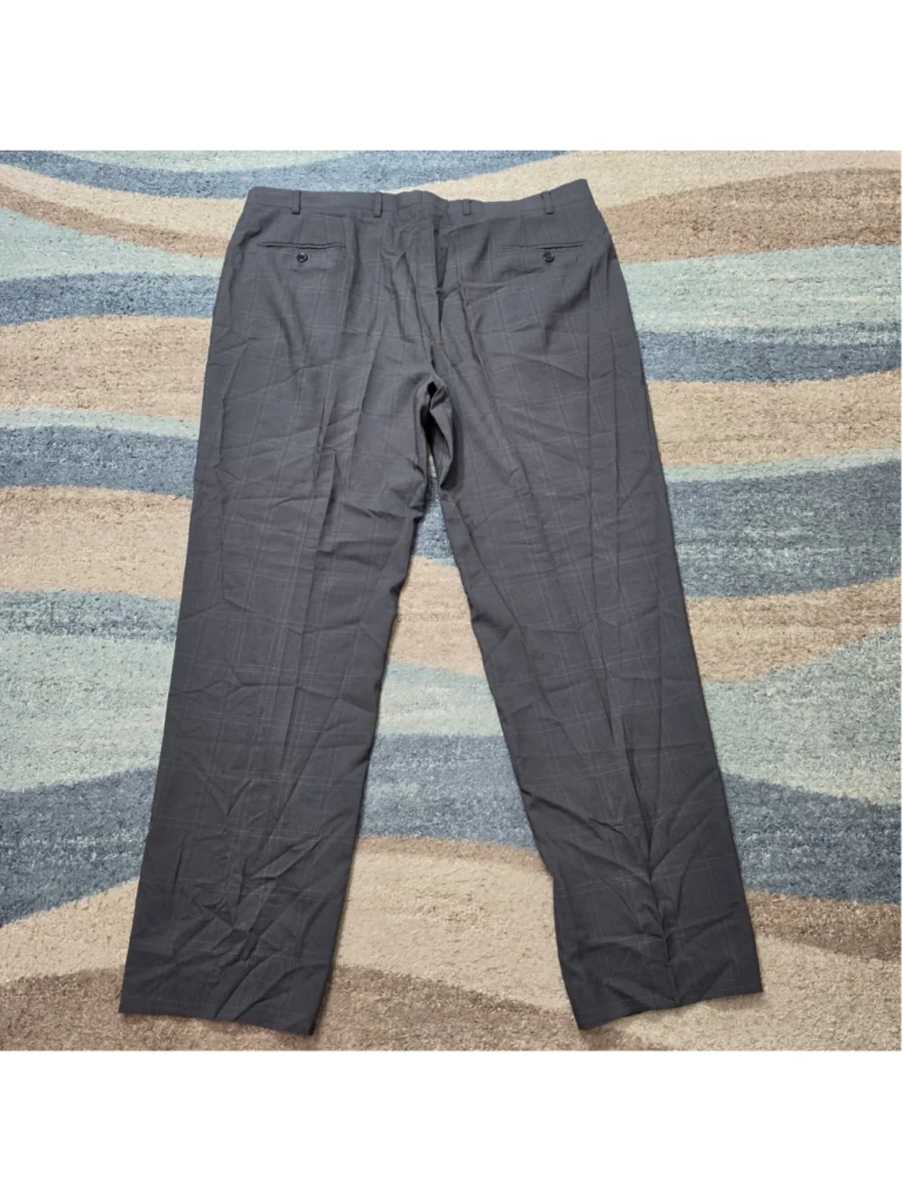 Armani Collezioni Dress Pants Mens 42L Gray Platted Wool Trousers